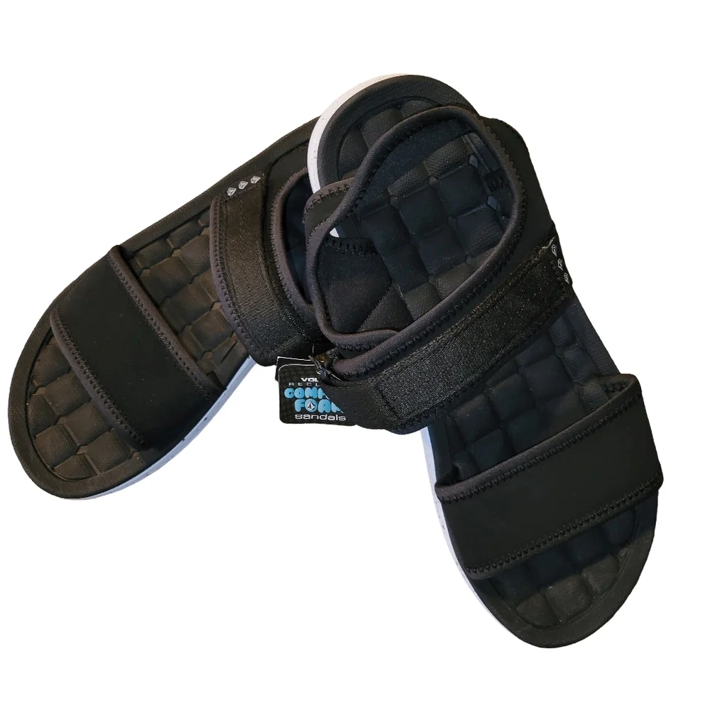 Volcom V.Co Draft Sport Sandals Black Water Friendly Comfort Foam Size 10 NWT